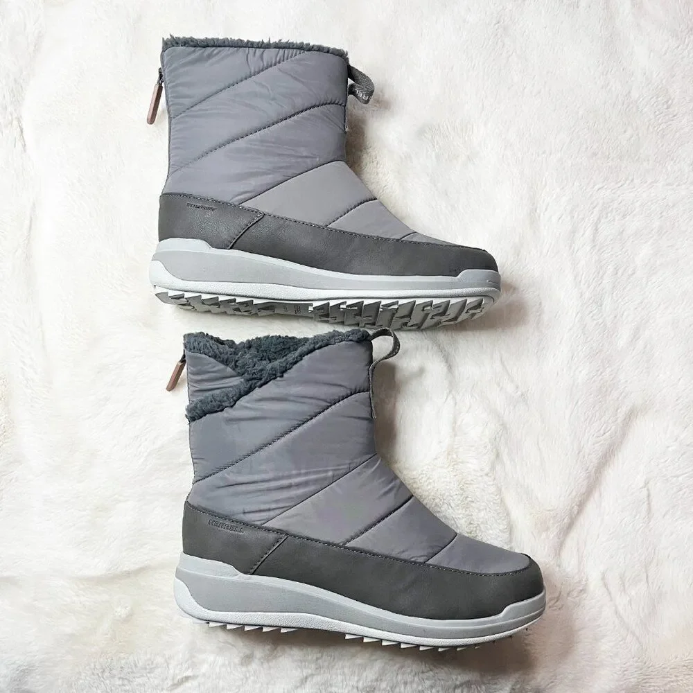 Merrell Snowcreek Sport Mid Zip Polar Waterproof Boots‎ Charcoal NWOT Size 10